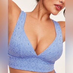 Adore Me Blue Lace Bralette with Wide Straps